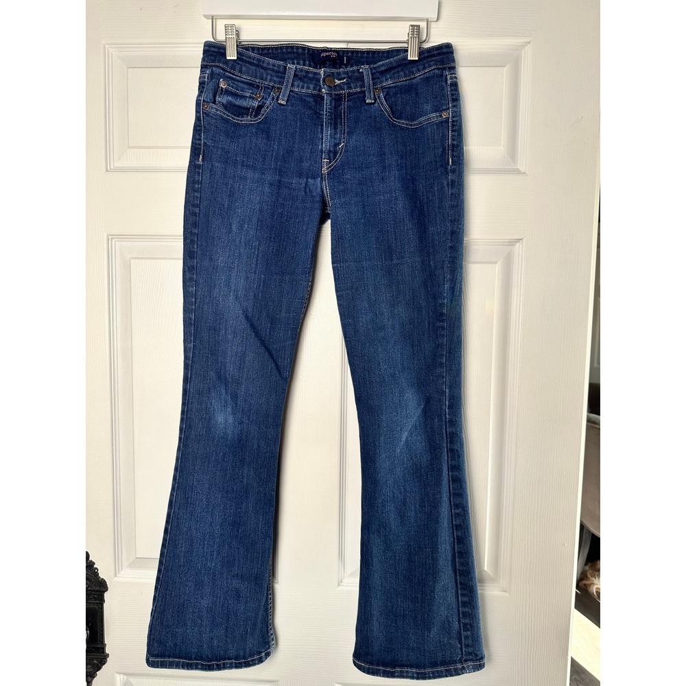 Levis 518 Superlow Bootcut Jeans Womens Dark Wash Denim Low Rise Flare 9M